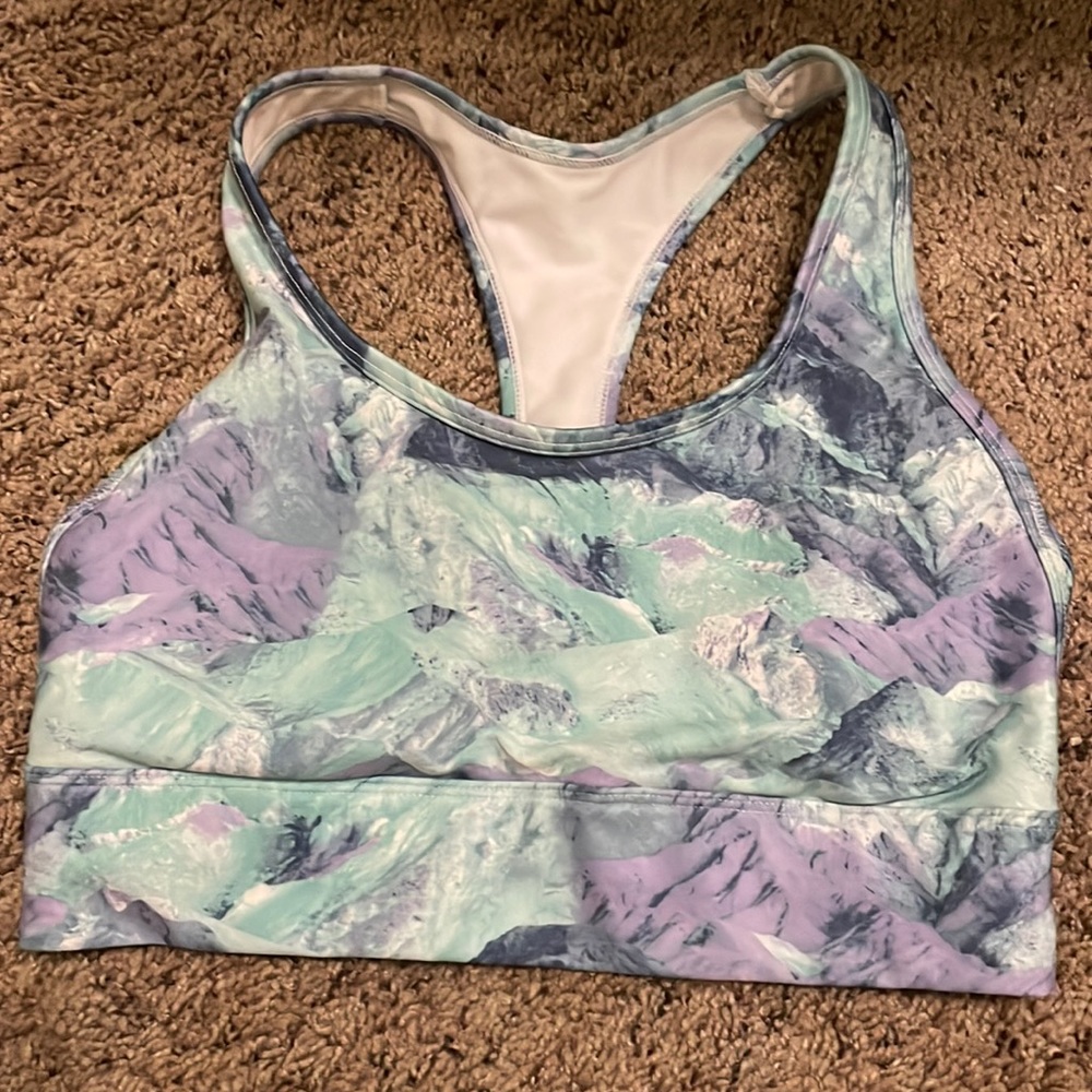 Multi-color pastel sports bra